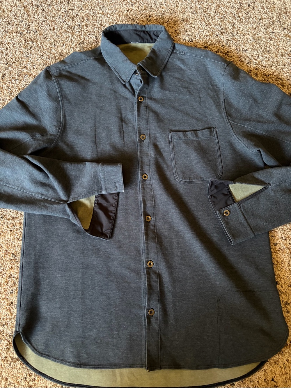 lululemon athletica Men's Dark Slate Long-Sleeve Button-Down Shirt